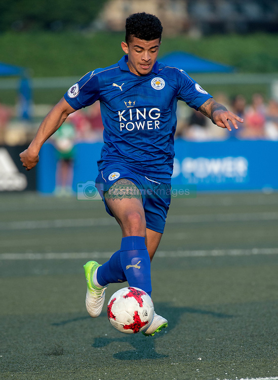 May 28, 2017 - Hong Kong, Hong Kong SAR, China - Joshua Gordon comes in to score Leicester city's first goal.Leicester City win their second HKFC Citi Soccer Sevens title following a 3-0 victory over defending champions Aston Villa in the final.2017 Hong Kong Soccer Sevens at the Hong Kong Football Club Causeway Bay. (Credit Image: © Jayne Russell via ZUMA Wire)